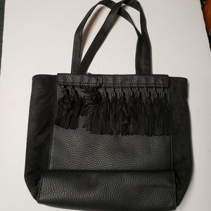 Black Joe Boxer fringed tote